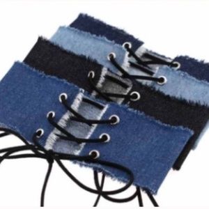 DENIM BLUE JEAN CHOKER NEW TRENDY